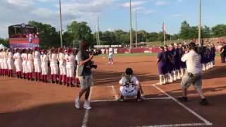 Jalen Hurts throws Alabama softball first pitch underhanded