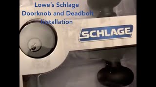Schlage Doorknob Door Handle and Deadbolt installation on Metal Gate House Security Door [Lowe's]