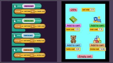 Block coding - Level 6: Toy shop till from More complex variables