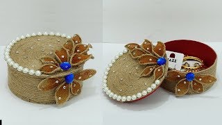 DIY Jewellery Box made from Cardboard and Jute Rope | Jute Rope Craft Idea | DIY Jute Rope Box