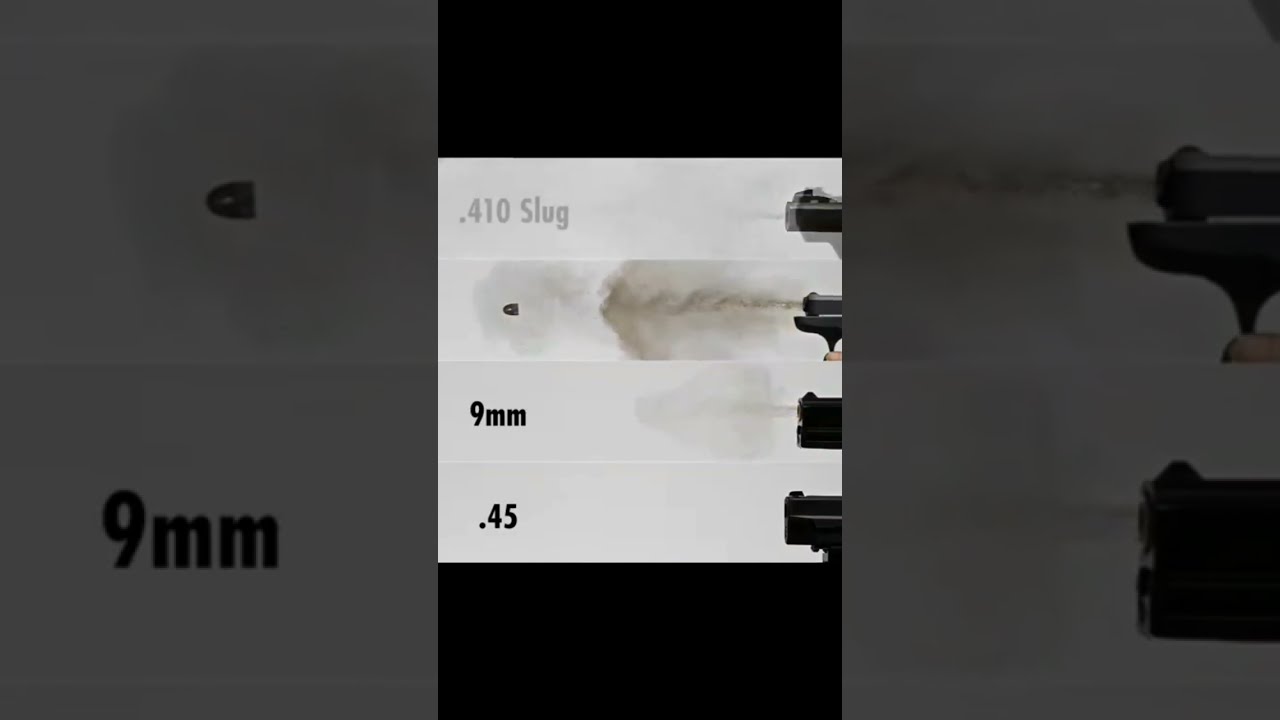 🤯📽 COMPARING CALIBERS IN ULTRA SLOMOTION ⚠️⏳️ #shorts #viral #guns #slomotion #caliber