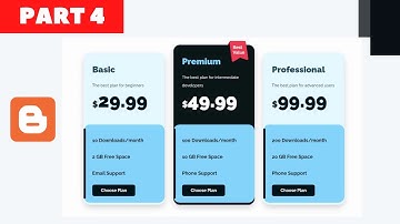 How To Add A Responsive Pricing Table To Your Blogger Website