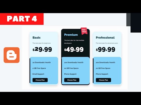 How To Add A Responsive Pricing Table To Your Blogger Website
