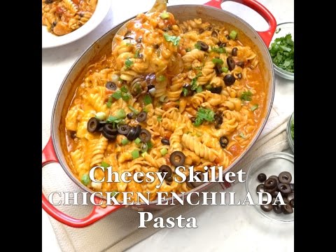 One-Pot Cheesy Chicken Enchilada Pasta - One and Done! Dinner is Served!