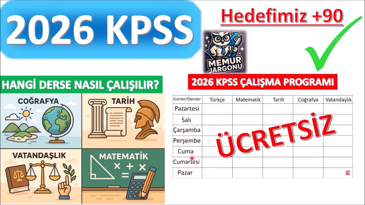 2026 KPSS YE NASIL ÇALIŞILIR? ÜCRETSİZ ÇALIŞMA PROGRAMI !!