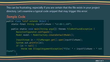 How to Resolve File Not Found Error in Java Using Jena API