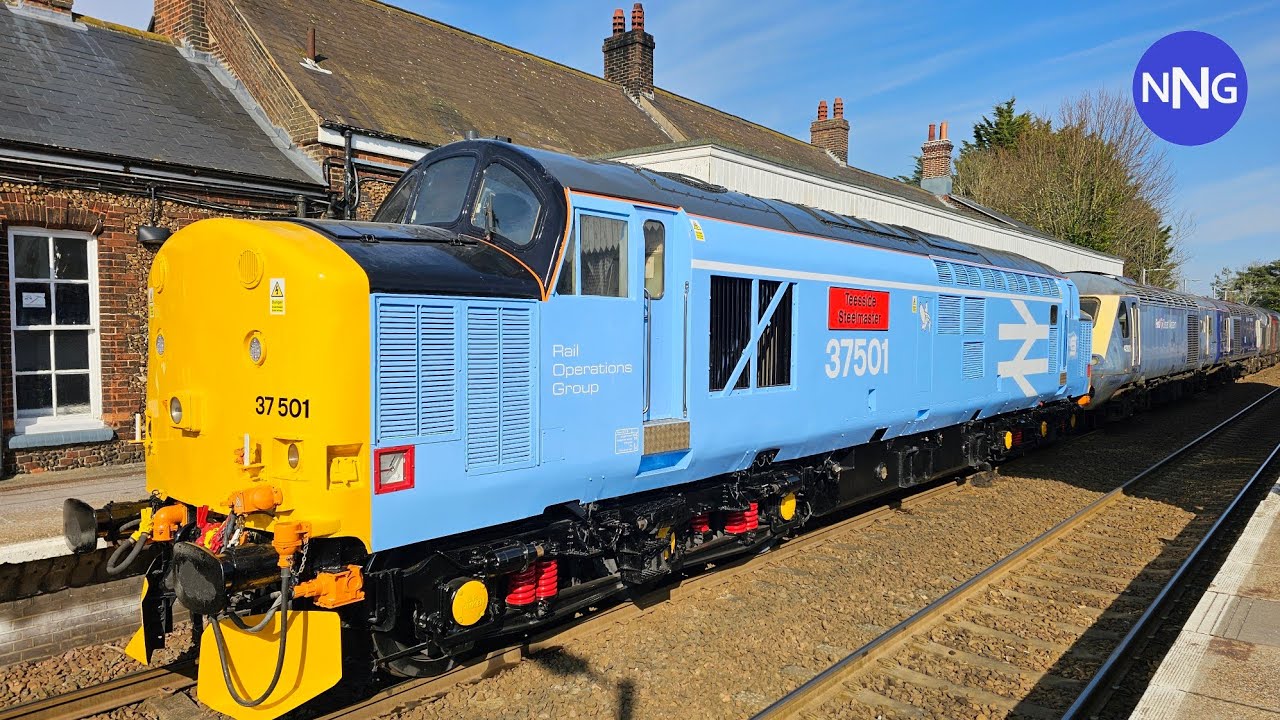 37501 & 37884 with Class 43 HST power cars - 7/3/25 0Q48 & 0Q98 at Wymondham + Bonus Red Sheds