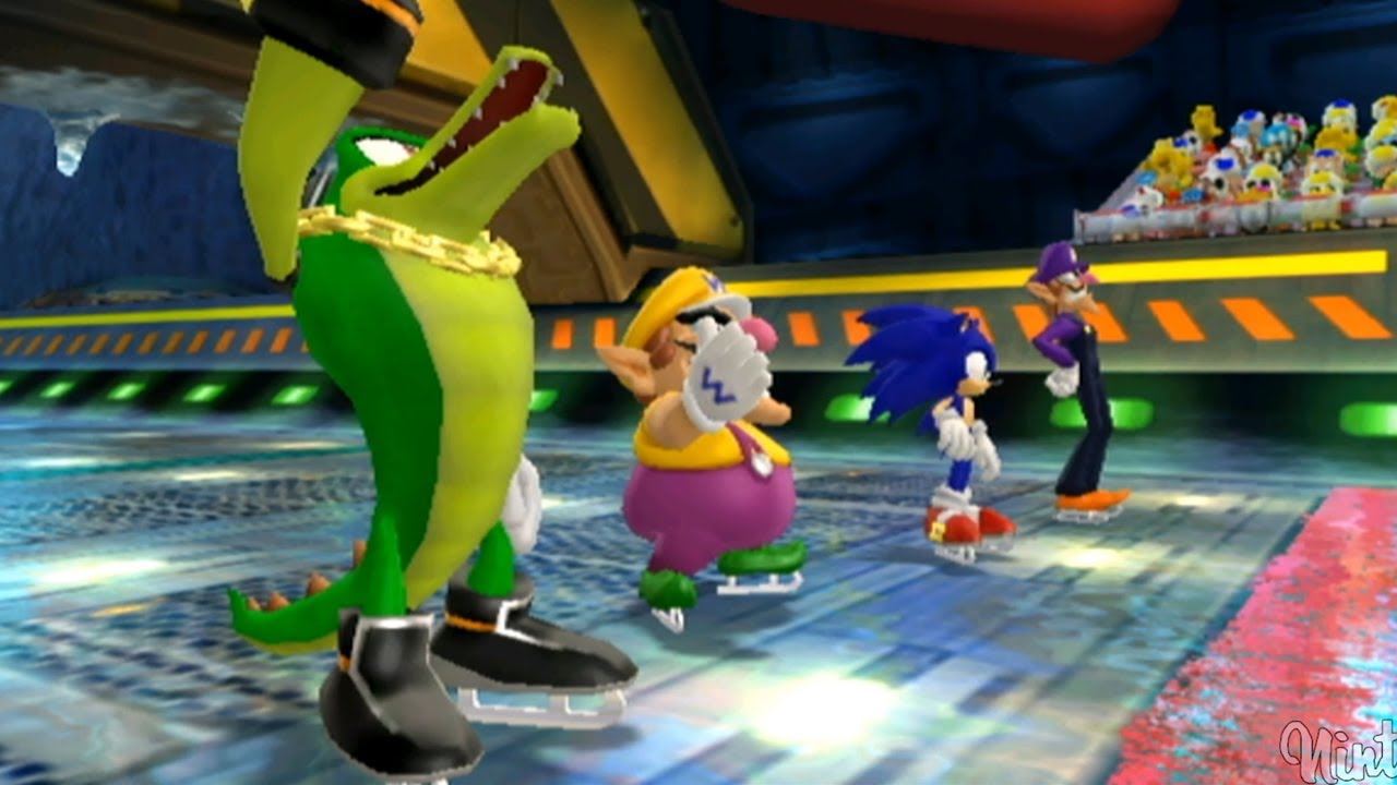 Mario & Sonic at the Olympic Winter Games - All Characters Dream Short Track Gameplay