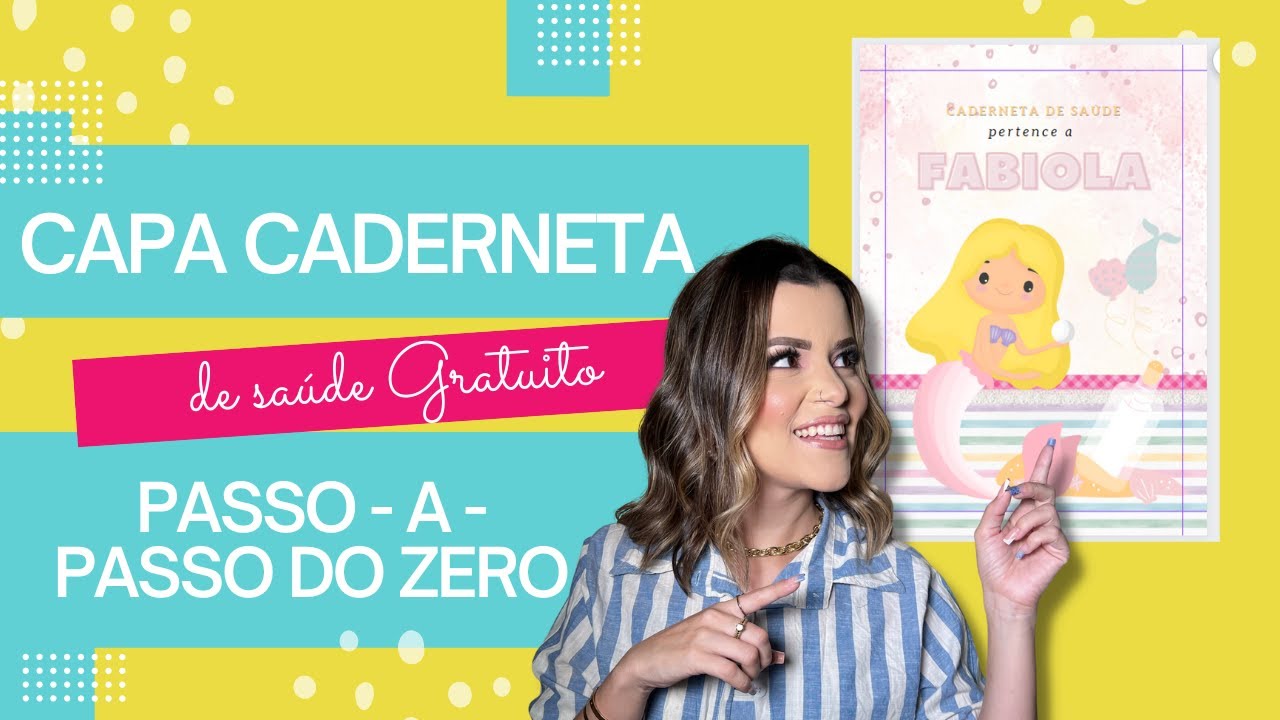 TUTORIAL CAPA D CADERNETA DE SAÚDE NO CANVA I PASSO A PASSO GRATUITO I CADERNETA D SAÚDE VENDA MUITO
