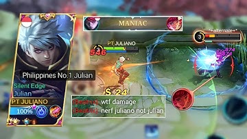 TOP GLOBAL JULIAN NEW META BUILD | MANIAC GAMEPLAY ( TRY THIS BUILD )