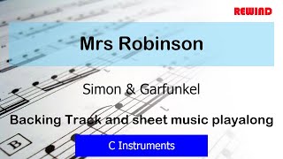 Simon &amp; Garfunkel Mrs Robinson Flute Violin Backing Track and Sheet Music