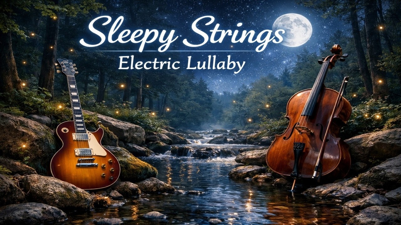 Sleepy Strings – Electric Lullaby | Black Screen Guitar & Cello Sleep Music for Deep Sleep