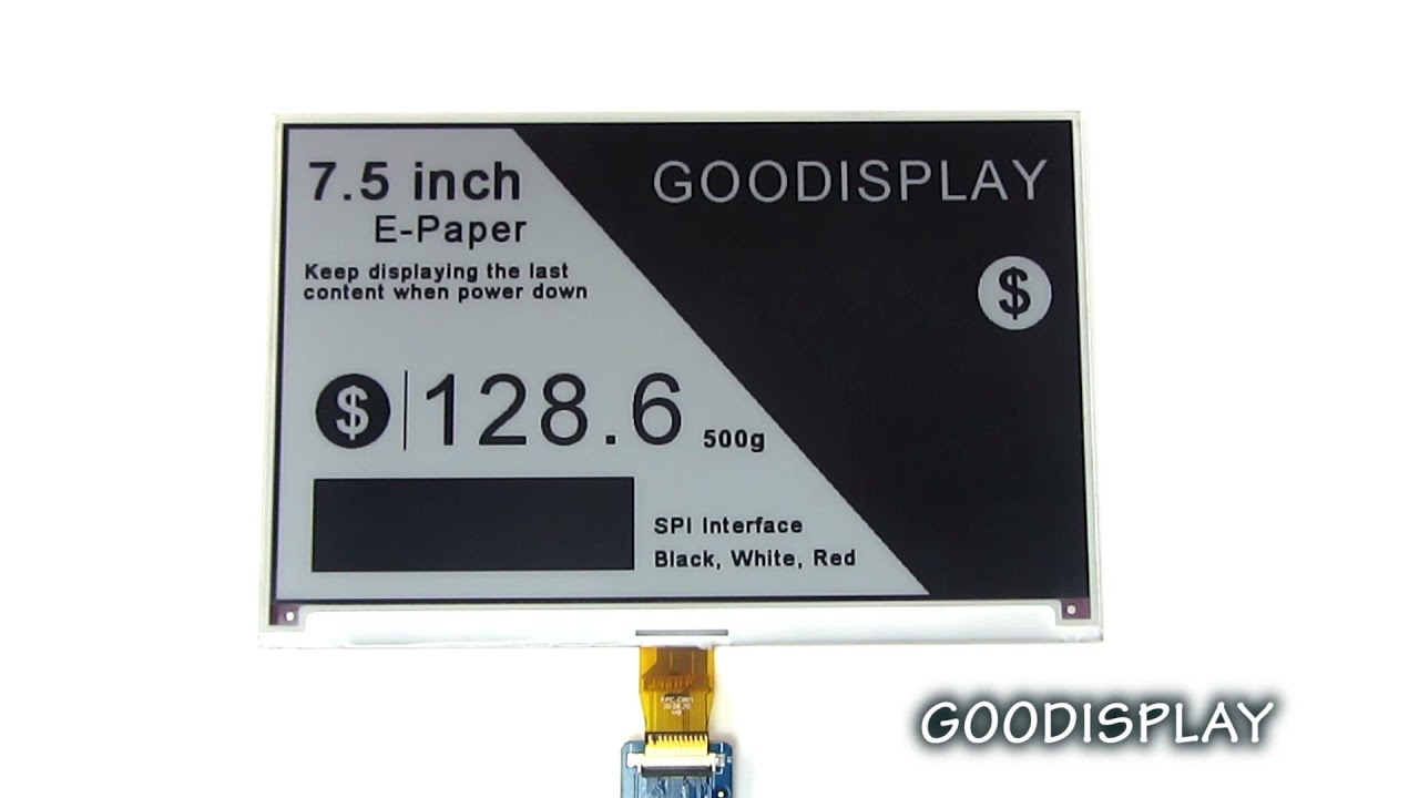 7.5 inch red tri-color e-paper display, GDEY075Z08