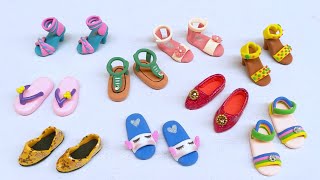 DIY How to Make Polymer Clay Miniature Doll Shoes | DIY Miniature Footwear | #haniartstudio