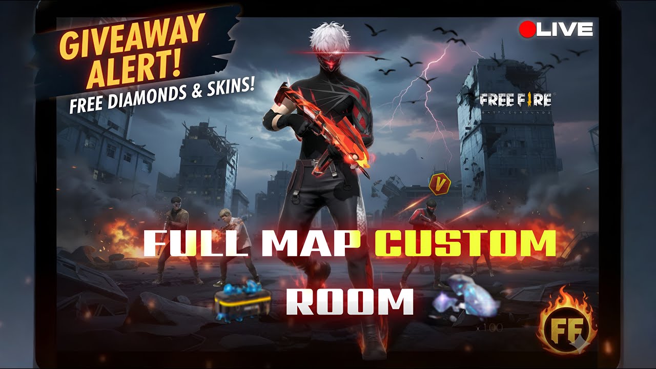 Free Fire Live: Full Map Custom Room Giveaway! 💎 