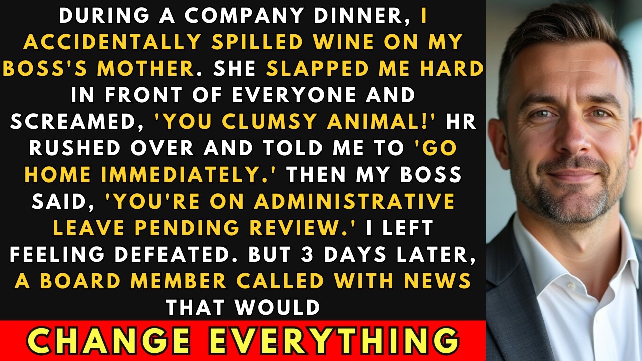 During A Company Dinner, I Spilled Wine On My Boss's Mother. She Slapped Me And I Got His Job