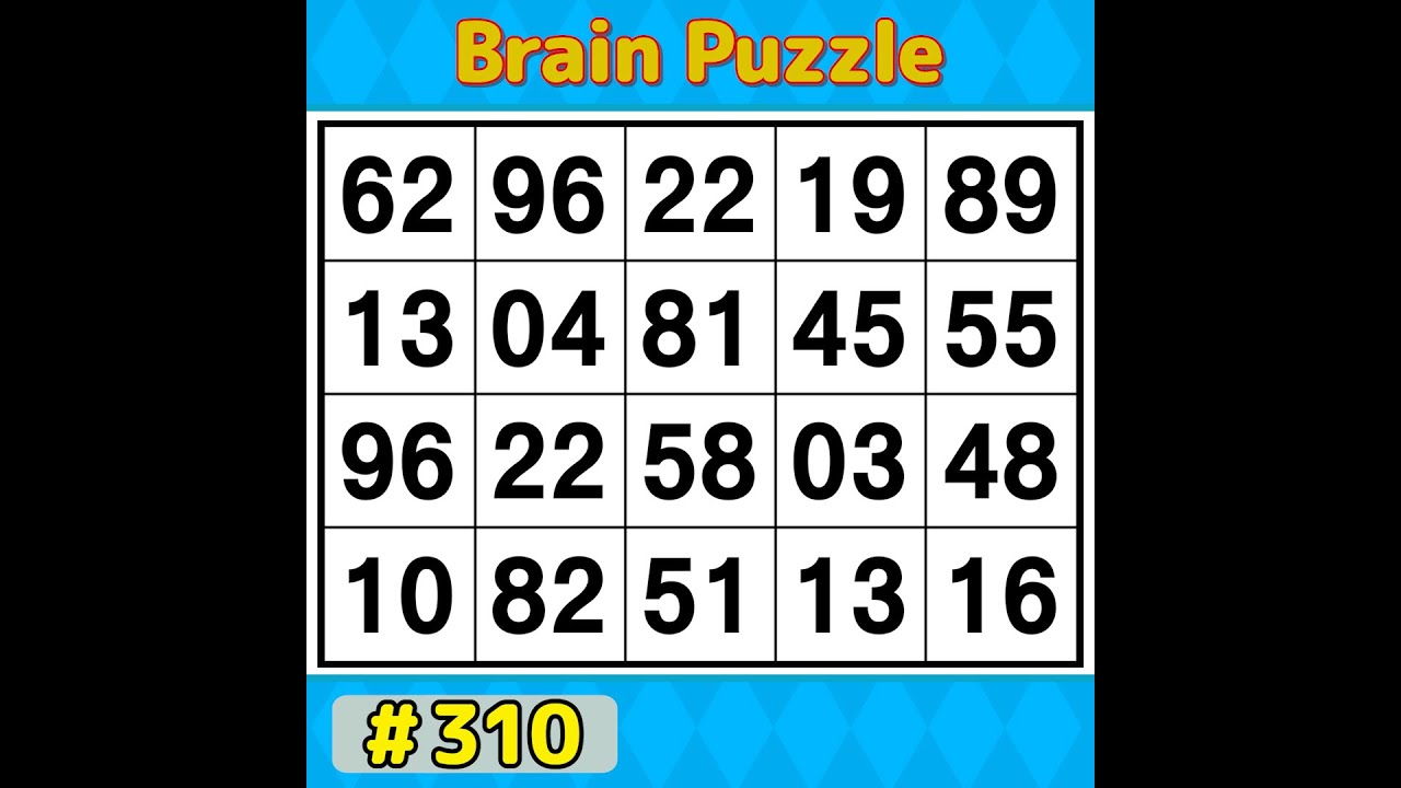 【Number Search】 Only Genius Find Them All. 《Brain training》 #310