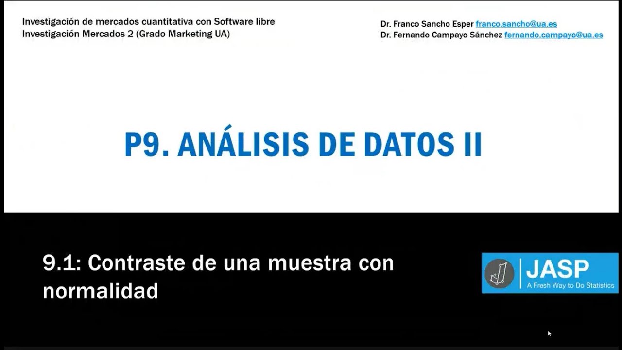 9 1 Prueba t una muestra bajo normalidad con JASP