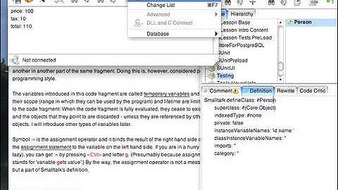 Tutorial: VisualWorks Basic Introduction - Smalltalk Syntax, Part 3