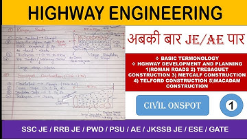 Highway Development and Planning | History of Highway Eng. | Lec-1 | Roman Roads | Macadam Roads