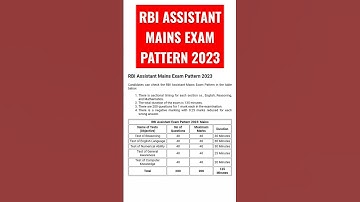 RBI Assistant Mains Exam Pattern 2023 || Mains Exam | Exam Pattern #rbiassistant #shortsfeed