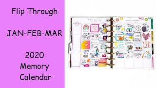 FLIPTHROUGH JAN-FEB-MAR 2020 MEMORY CALENDAR | CLASSIC HAPPY PLANNER®