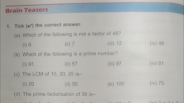 Dav Public School Class 5 Math Unit 3  Brain Teasers || Multiples And Factors || @madhubanclasses