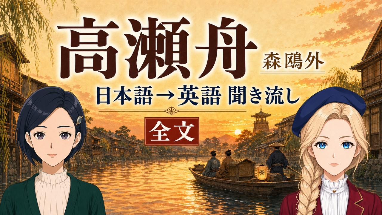 高瀬舟【全文・日英朗読】日本語→英語で聞く名作｜森鴎外｜英語