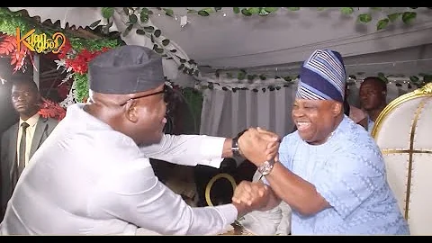 Shina Peters Meets Gov. Ademola Adeleke at  Chief Olanrewaju Kolade's End Of Year Party