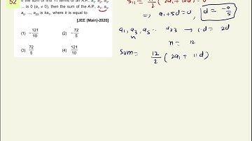 If the sum of first 11 terms of an AP a1 a2 A3... is 0 then the sum of the AP a1 a2 a5.... is ka1