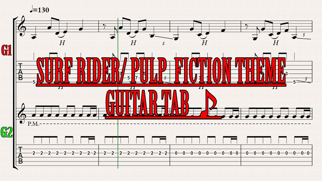 Shipley formar Soportar PULP FICTION THEME "SURF RIDER"/THE LIVELY ONES/MY TAB FOR GUITAR (SONG FOR  ACOUSTIC) #6 - YouTube