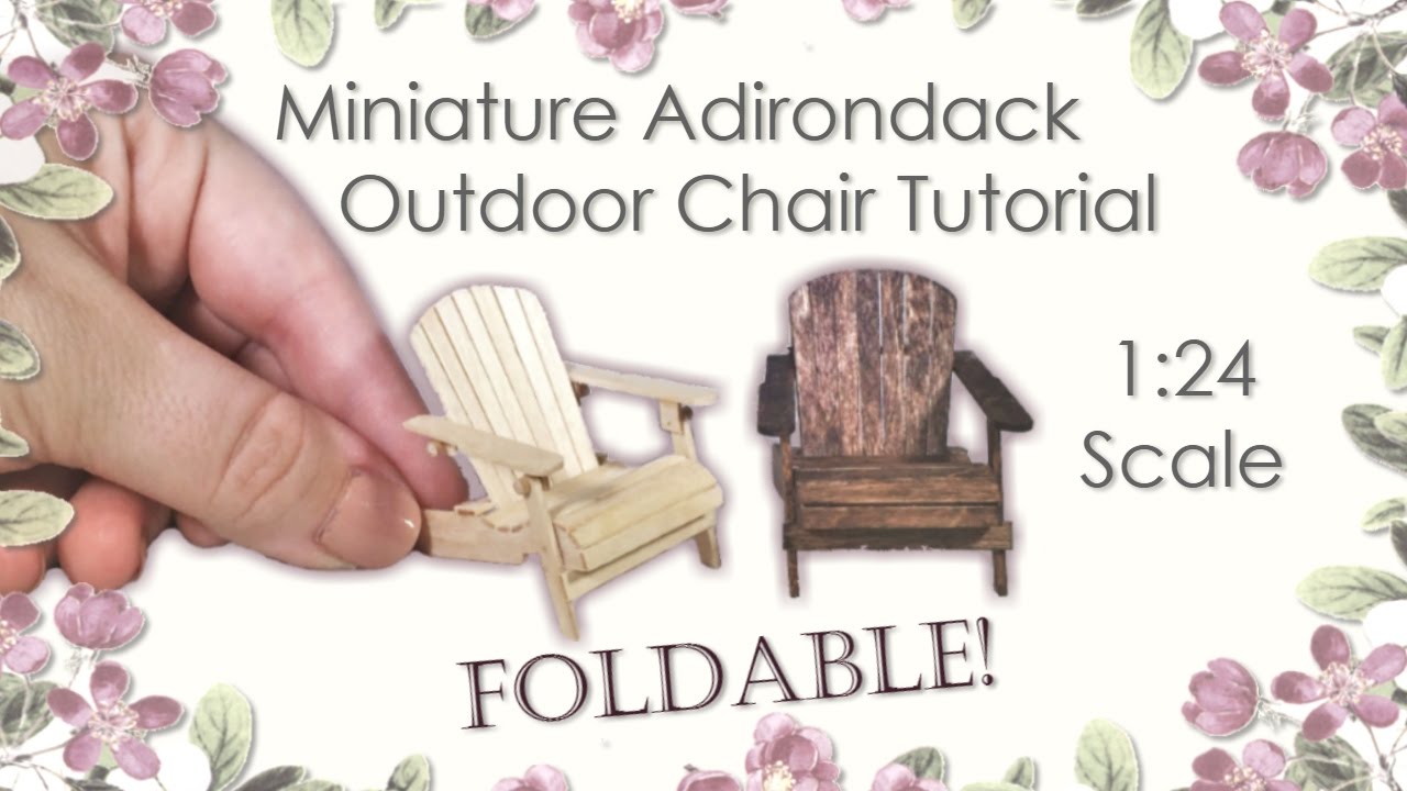 1:24 Scale Dollhouse Miniature Adirondack Chair Set Kit