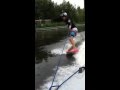 Faceplant skimboarding behind a boat