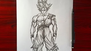 How to Draw Goku ultra instinct [full body] easy step by step Drawing tutorial screenshot 4