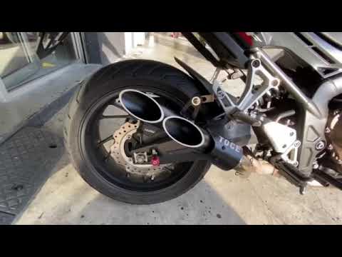 Honda CB650F Slip on exhaust system with TOCE muffler - YouTube