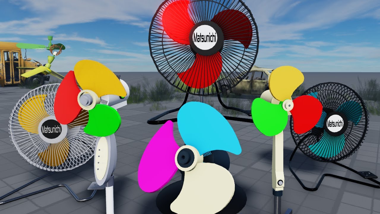 Many Wobbly Fan Colours Spinning