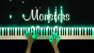 Katie Sky - Monsters | Piano Cover with Strings (with Lyrics \u0026 PIANO SHEET)