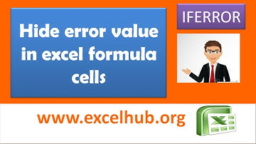 How to Hide error value in excel formula cells
