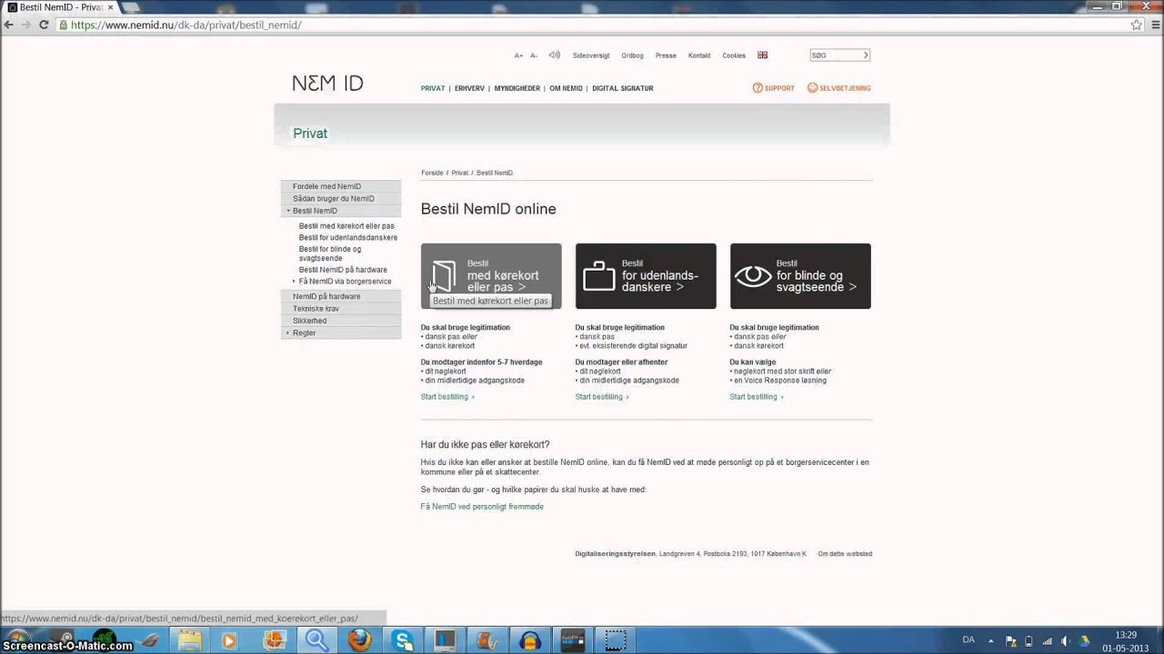 Hvordan man bestiller NemID - YouTube