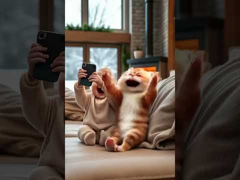 LE BİR OSURDU Kİ... KEDİYLE GÜLMEKTEN YERLERE YATTILAR! 🤣💨 #Viral #shorts
