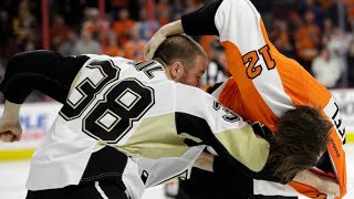 Penguins Vs Flyers January 20 2015 All Fights, Scrums