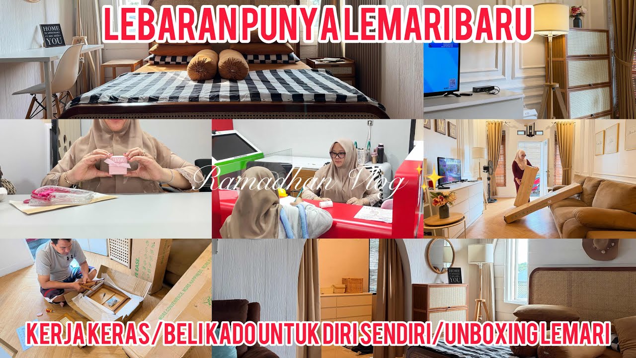 Lebaran Punya Rumah Baru/Unboxing Lemari Sepatu/Semangat Puasa Ya #keluargasederhana #iburumahtangga