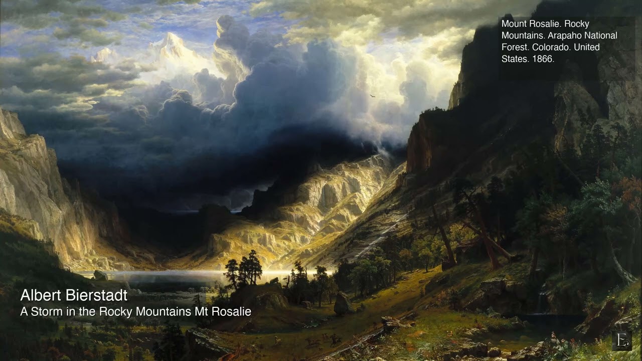 Albert Bierstadt - A Storm in the Rocky Mountains Mt Rosalie - 2 Hour Screensaver