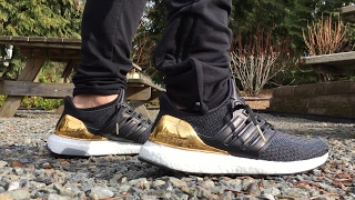 ultra boost gold medal on feet