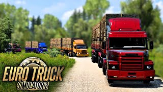 O COMBOIO FICOU GIGANTE e SOFREU PARA SUBIR A SERRA! - EURO TRUCK SIMULATOR 2