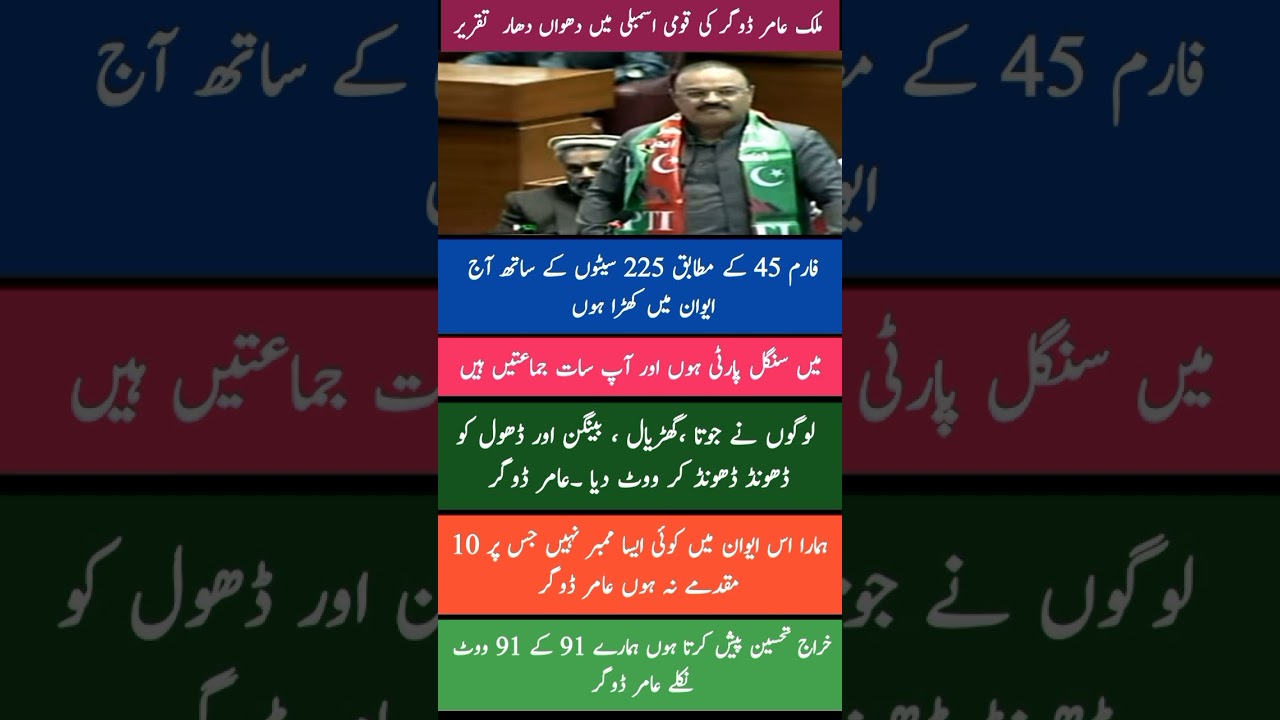 Malik Aamir Dogar ka Assembly main Khitab 