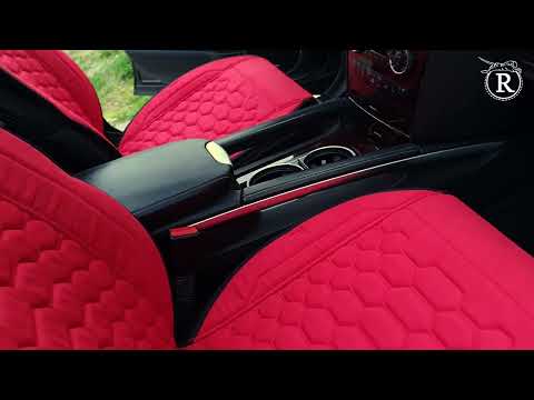 Преміум накидки на передні сидіння RINNEKO Червона Алькантара Дизайн Соти 2 шт, видео 1