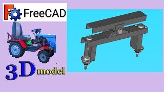3D  Модель передньої балки. FreeCAD Front beam minitractor