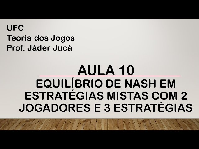 TEORIA JOGOS-AULA 01 ATE AULA 10 - Teoria dos Jogos