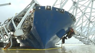 Wreckage and clean-up operations at destroyed Baltimore bridge | AFP